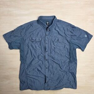 Kuhl Airspeed Shirt Men's XXL Blue Vented Button Fishing Hiking‎ Short Sleeve